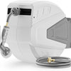Retractable Garden Hose Reel,1/2 in x 100 ft Wall Mounted Hose Reel, with 9- Function Sprayer Nozzle, Any Length Lock/Slow Return System/Wall Mounted/180掳Swivel Bracket (Grey)