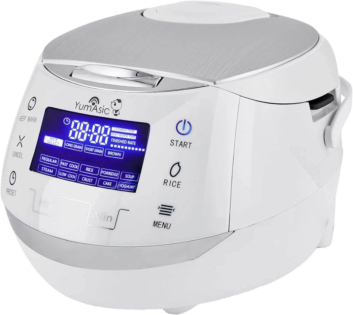 Yum Asia Sakura snelkookpan met keramische kom en Micom Fuzzy Logic (YUM-EN15) 6 rijstkookfuncties, 6 multifunctionele functies, Motouch LED-display (1,5 liter) 220-240V EU-stroom (zwart en zilver)