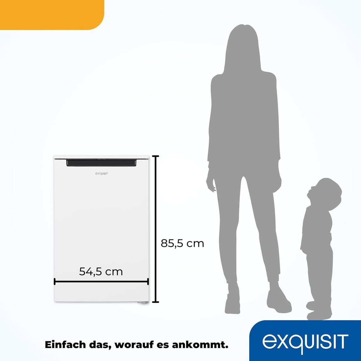 Zamrażarka pionowa Exquisit, 87 l, 4 gwiazdki, klasa D, biała, 3 szuflady, ręczna metoda rozmrażania, regulowany termostat, odwracalne drzwi, 40 dB, zużycie 132 kWh/rok, 85,5 x 54,5 x 58 cm