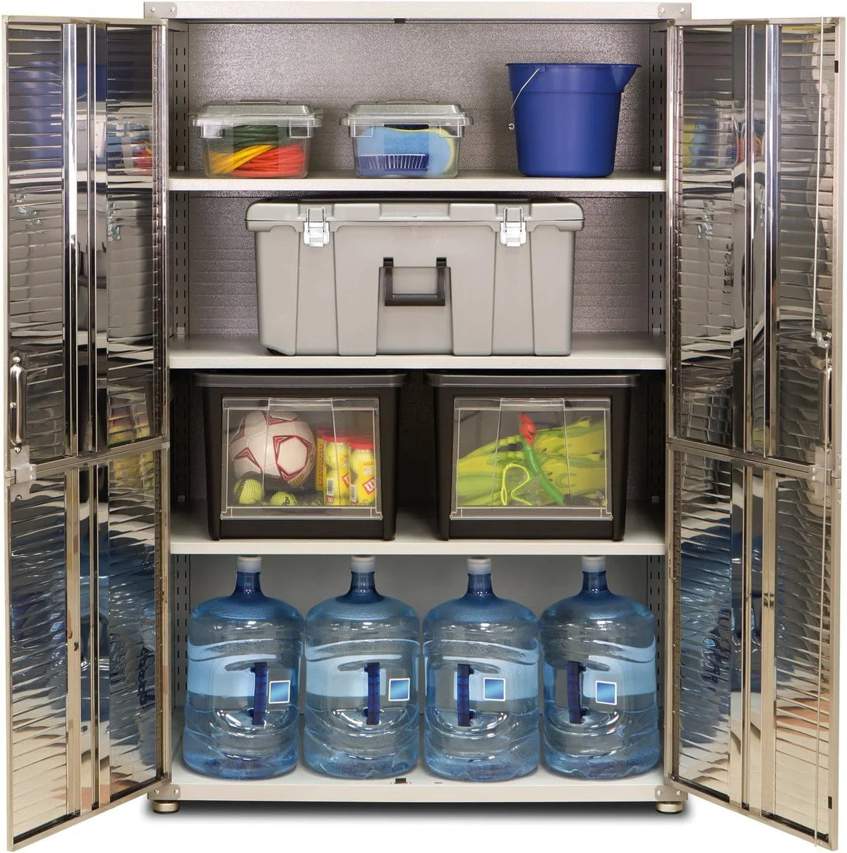 Seville Classics UHD16238 Mega-kast, 121,9 x 60,9 x 182,9 cm, gepoedercoat metalen frame, grijs