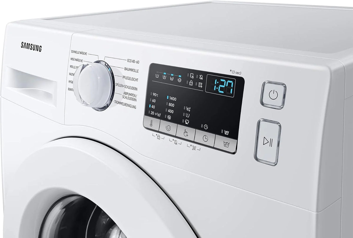 Pralka Samsung WW90T4048EE/EG, 9 kg, 1400 obr./min, Ecobubble, program higienicznej pary, funkcja intensywnego usuwania plam, silnik z cyfrowym inwerterem, kolor biały