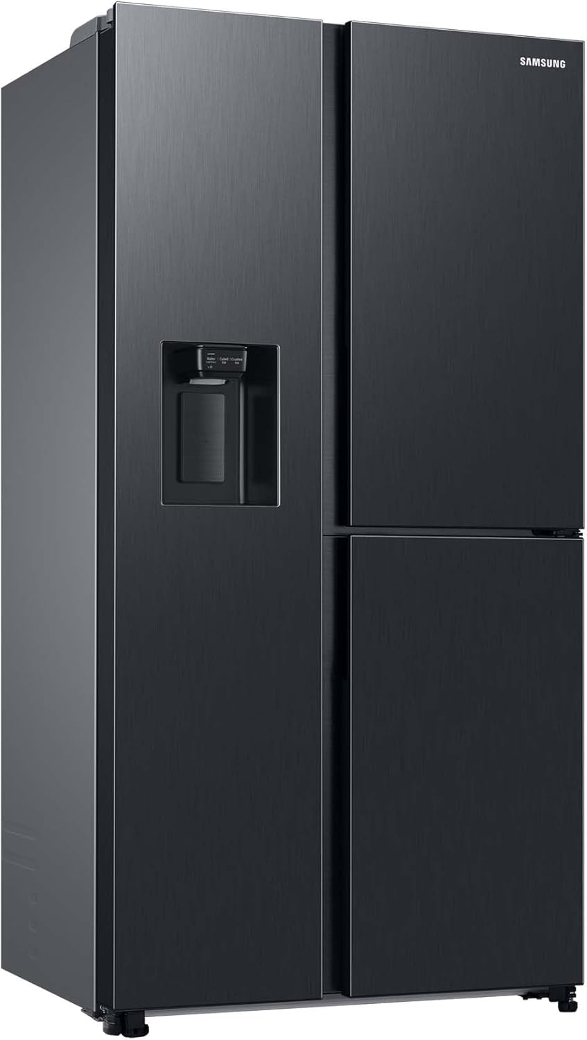 Lodówka typu side-by-side z zamrażarką Samsung RS64DG53R3B1EF, 178 cm, 628 l, tryb SmartThings AI Energy, dozownik lodu i wody, smukła kostkarka do lodu, stal nierdzewna premium