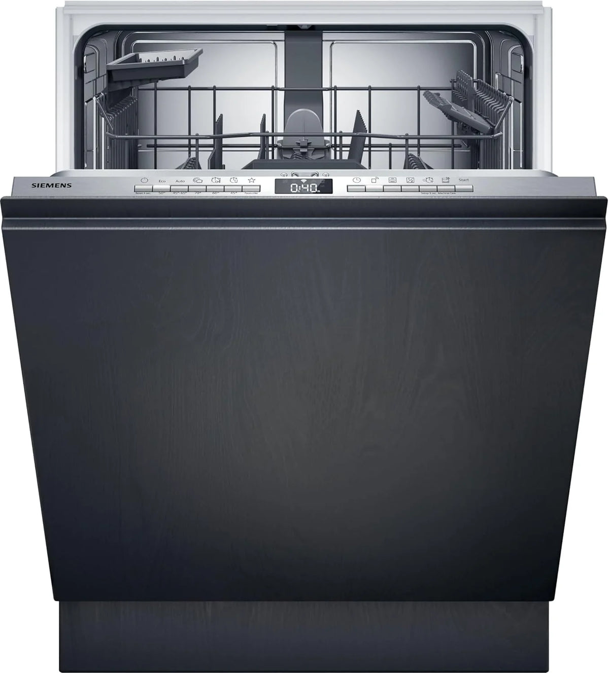 Zmywarka Siemens SN63EX06VE, iQ300 Smart, w pełni zintegrowana, 60 cm, szuflada na sztućce, bardzo cicha, varioSpeed, automatyczne otwieranie drzwi, potrójny system koszenia, infoLight, intensiveZone