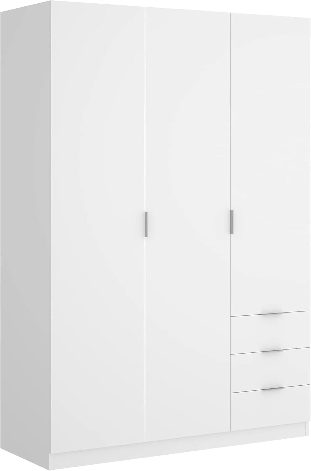 DEKIT GRUPO RIMOBEL Szafa z 3 drzwiami i 3 szufladami - biała - 121X184X52 cm