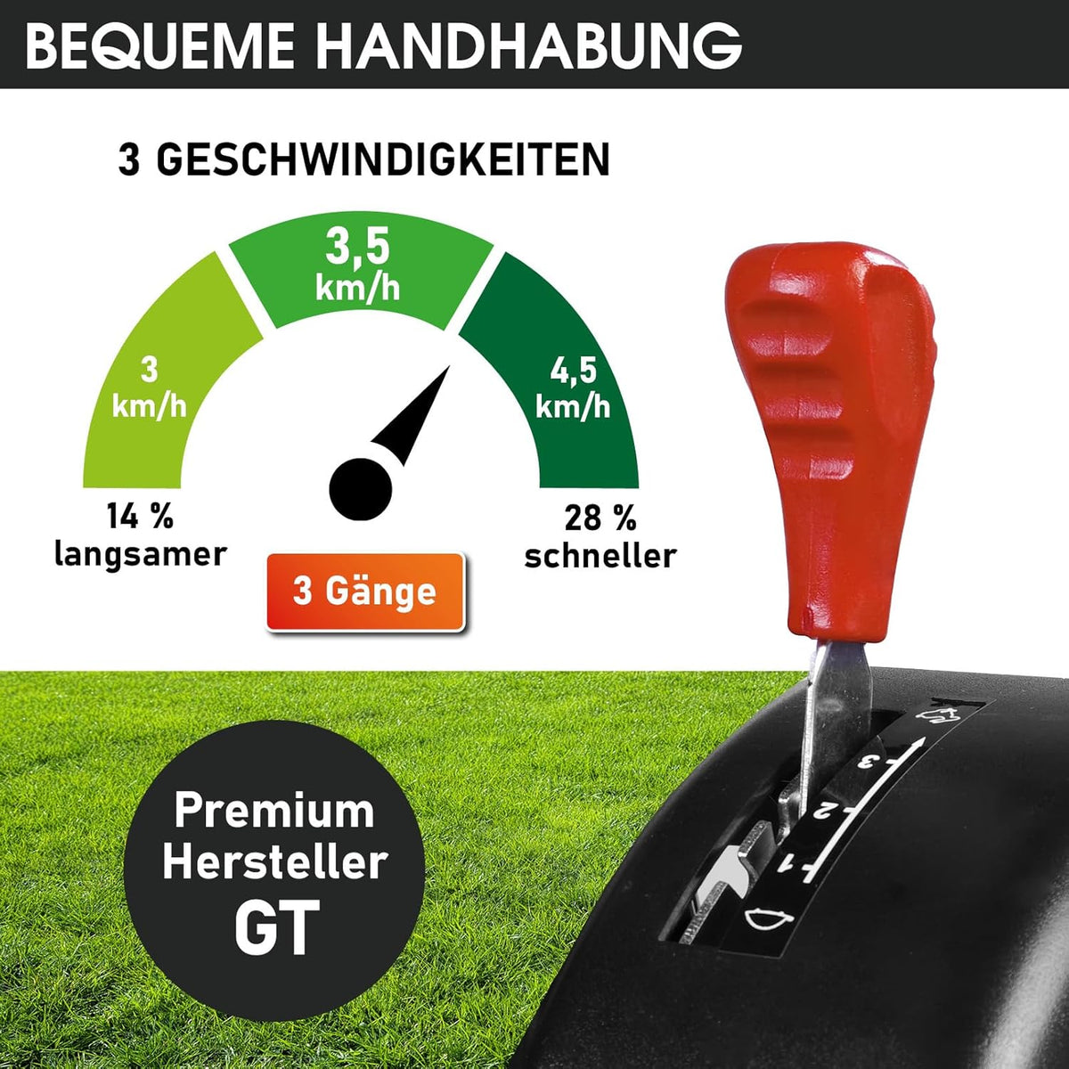 Spalinowa kosiarka do trawy BRAST z napędem | 5,2 kW (7 KM) | Rozruch elektryczny | Szerokość koszenia 48 cm | Różne modele | Certyfikat TÜV | Silnik czterosuwowy OHV | Wysokość koszenia 30–80 mm | Kosz na trawę 60 l | Stalowa obudowa | Model 19224 E