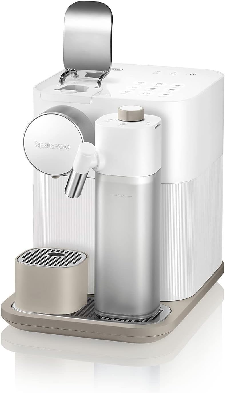 Ekspres kapsułkowy Nespresso De'Longhi EN640.W Gran Lattissima z automatycznym systemem dozowania mleka, ciśnienie 19 barów, 1400 W, biały