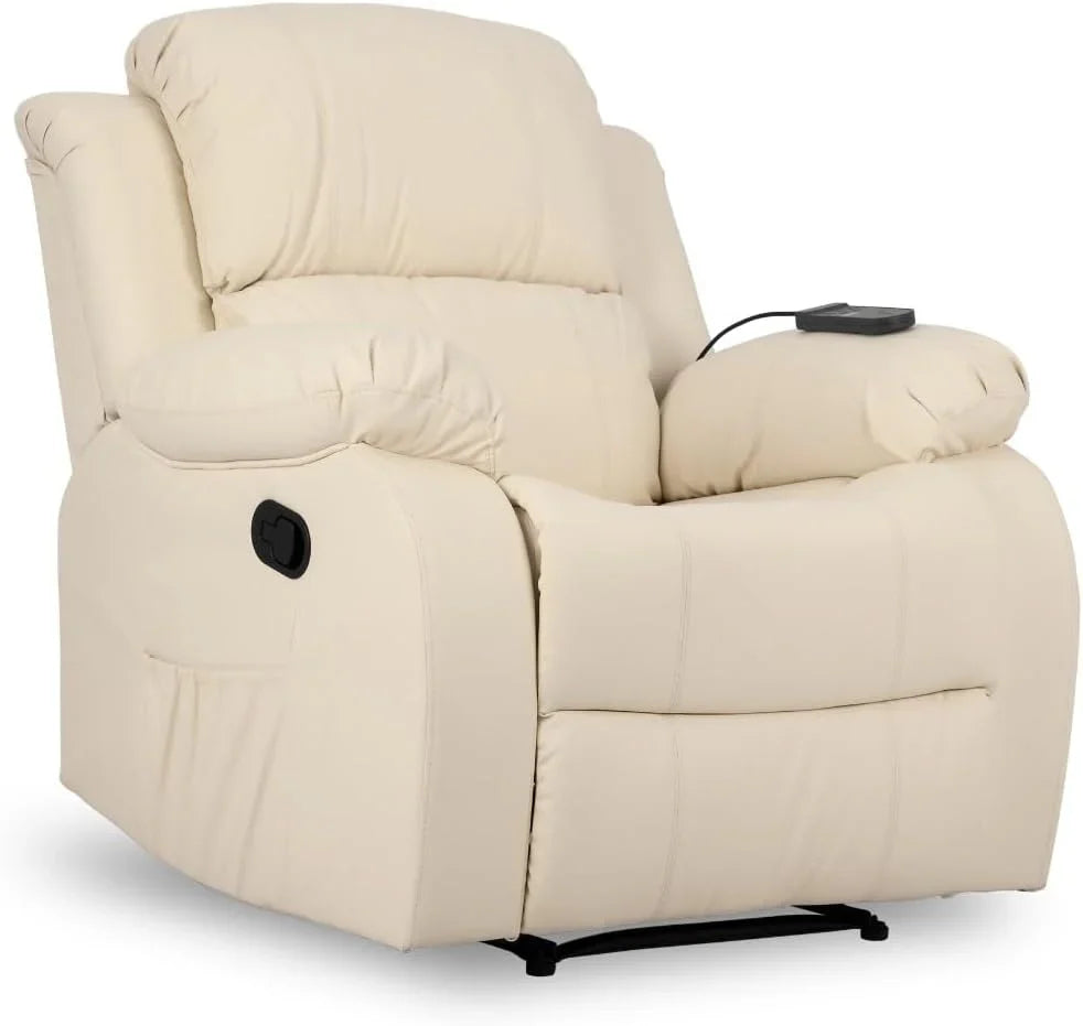 Don Descanso – Trevi Black relaxmassagestoel met verwarming, 160° kantelstand, 8 stille motoren, lendensteunverwarming, 4-zone massagesysteem en scheurbestendige polyurethaan lederen afwerking [zaag inbegrepen]