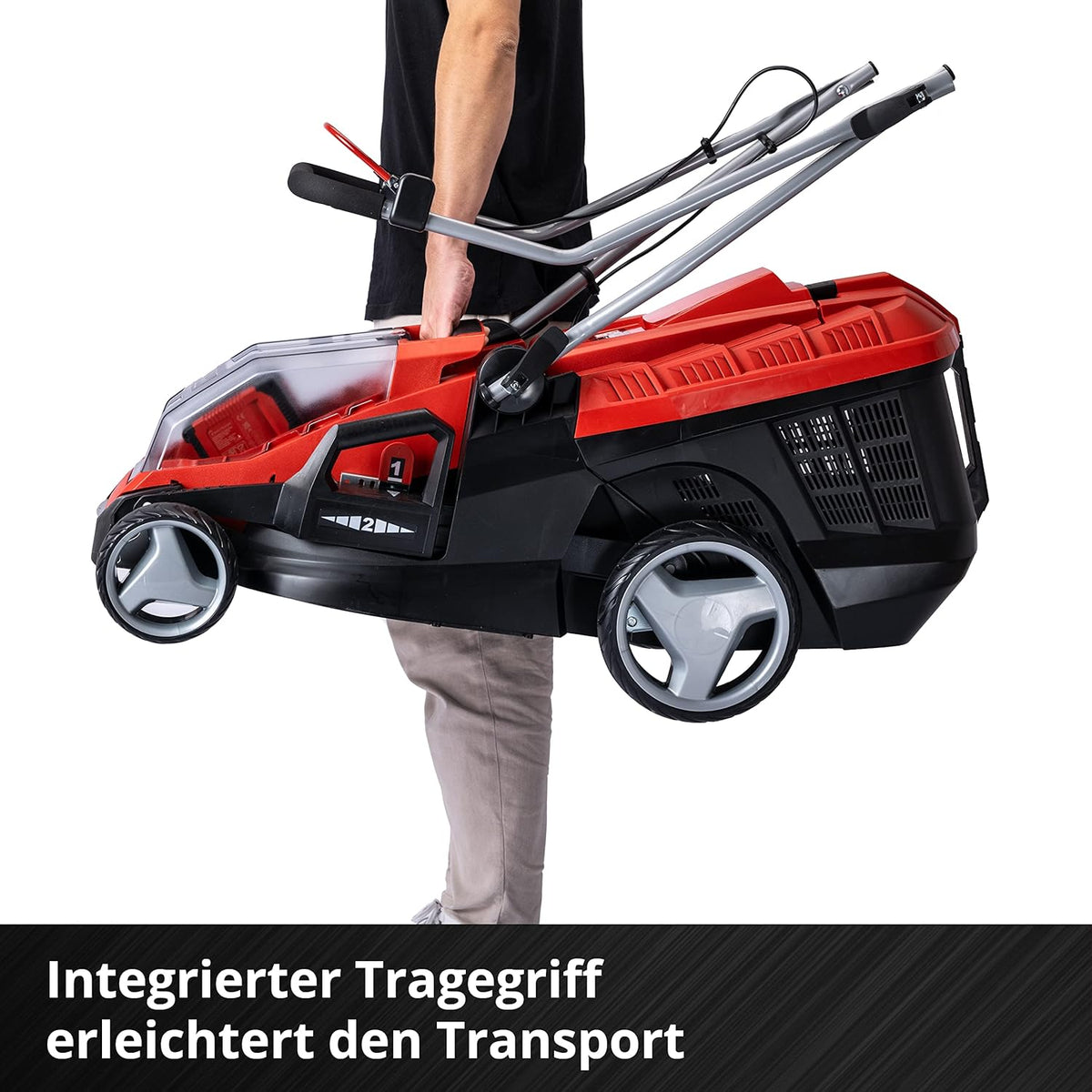 Akumulatorowa kosiarka do trawy Einhell GE-CM 36/36 Li Kit Power X-Change (36 V, szerokość koszenia 36 cm, do 400 m², silnik bezszczotkowy, kosz na trawę 40 l, wysokość koszenia 25–75 mm, w zestawie 2 akumulatory 4,0 Ah i 2 ładowarki)