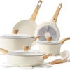 Cookware Sets, Pots and Pans Set Non stick, 14-Piece Induction Cookware, Non toxic Healthy Non Stick Kitchen Cooking Set, with Frying Pans Set, PFAS PTFE PFOA PFOS Free