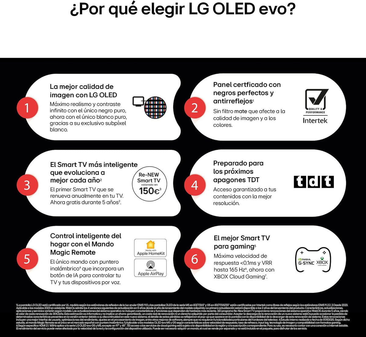 OLED48C54LA - TV 48", OLED EVO 4K, Smart TV AI C5, WebOS 25, Super Upscaling, Dolby Vision y Dolby Atmos, AMD FreeSync, Alexa/Google Assistant, Negro
