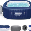 4 to 6 Person Inflatable Hot Tub Square Portable Outdoor Spa with 114 Soothing AirJets and Insulated Cover.