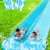 32.5FT Water Slide and 2 Inflatable Boards, Extra Long Double Lawn Heavy Duty Splash Mat Pad with Sprinkler for Kids Adults Backyard Summer Water Toy Outdoor Fun, Blue, Orange