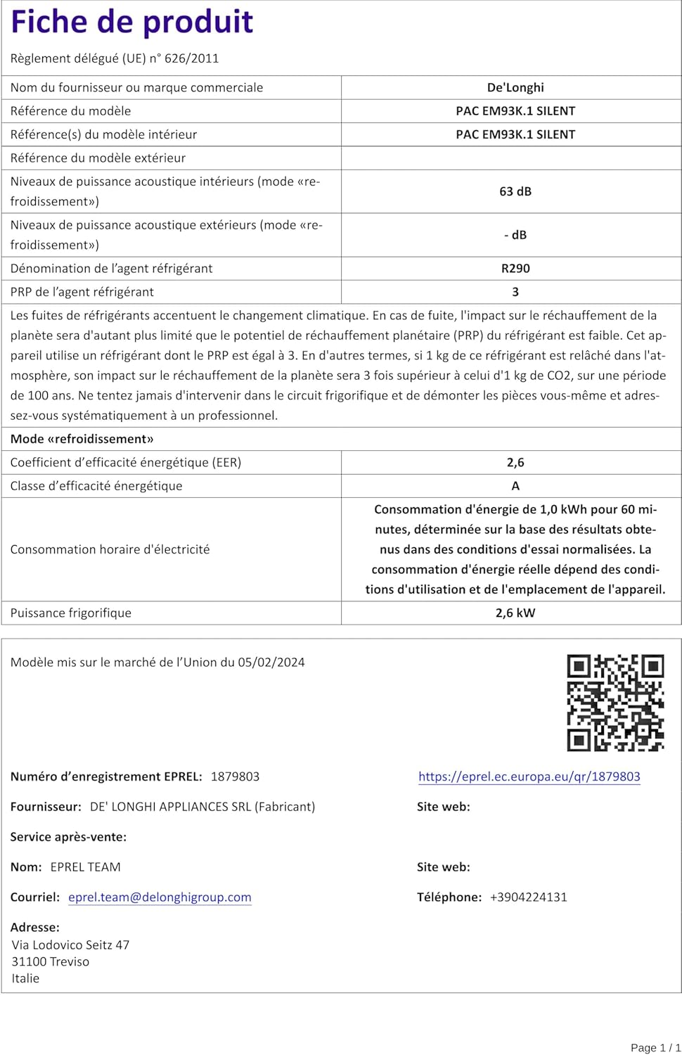 De'Longhi Pinguino PAC EL112 CST WiFi, przenośna klimatyzacja z technologią MyEcoRealFeel do pomieszczeń o kubaturze do 110 m³, 11 000 BTU/h, 2,9 kW, 63 dB, funkcja osuszania, A, sterowanie aplikacją i głosem, kolor biały