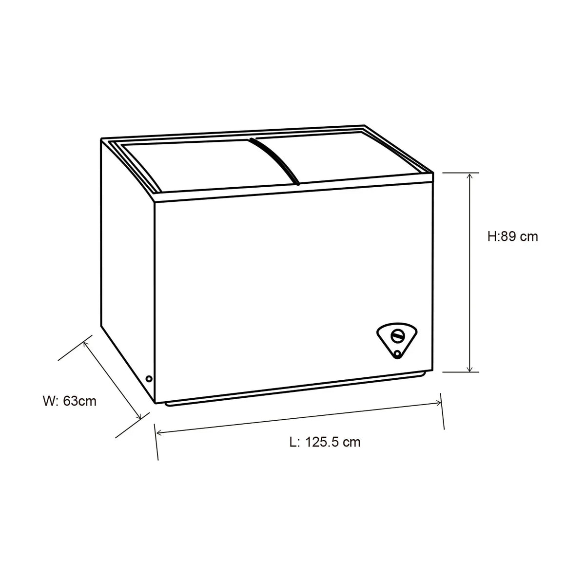 2026 Witte vriezer 125,5 x 89 cm 254 liter met twee compartimenten