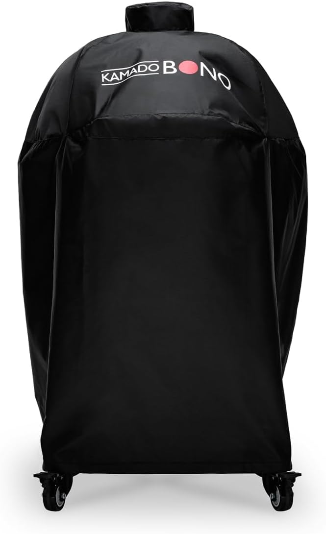 Grill Kamado BONO - Duży grill XXL z 10 akcesoriami - Ø 64 cm Grill Kamado z akcesoriami - Czerwony grill wędzarniczy na taras, balkon lub do ogrodu