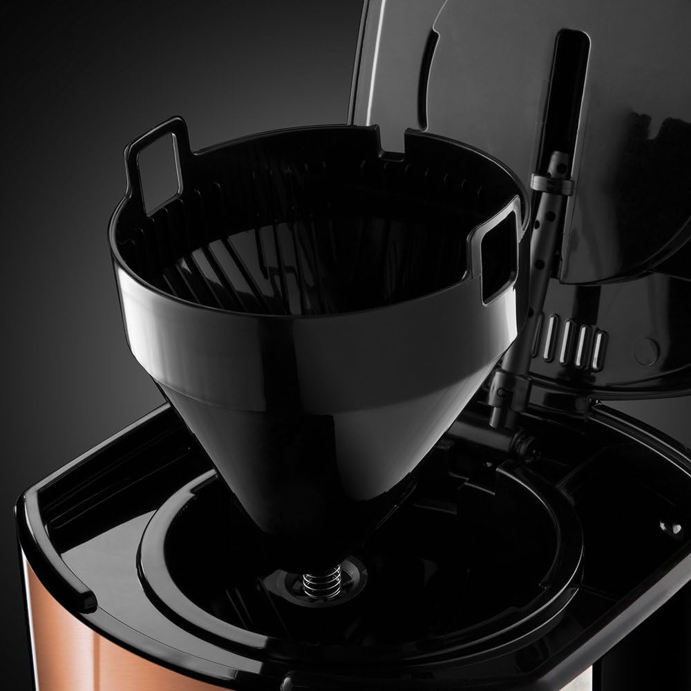 Toster Russell Hobbs Luna [na 2 kromki] Stal nierdzewna, miedź (bardzo szerokie otwory do opiekania, w tym podgrzewacz bułek, 6 poziomów opiekania, funkcja rozmrażania i podgrzewania, 1550 W) 24290-56