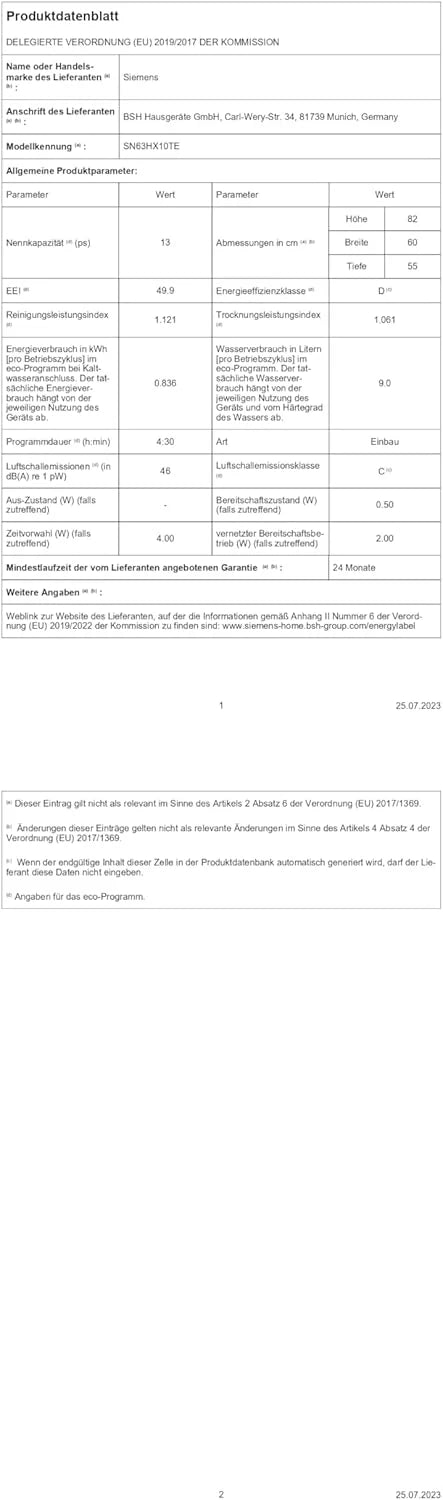Zmywarka Siemens SN63EX06VE, iQ300 Smart, w pełni zintegrowana, 60 cm, szuflada na sztućce, bardzo cicha, varioSpeed, automatyczne otwieranie drzwi, potrójny system koszenia, infoLight, intensiveZone