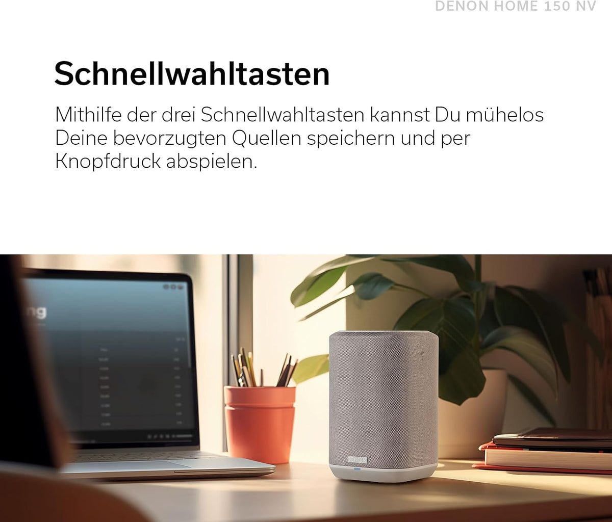Głośnik Denon Home 150 Multiroom, głośnik HiFi z wbudowaną platformą HEOS, zintegrowaną funkcją Alexa, Wi-Fi, Bluetooth, USB, AirPlay 2, dźwiękiem Hi-Res, czarny