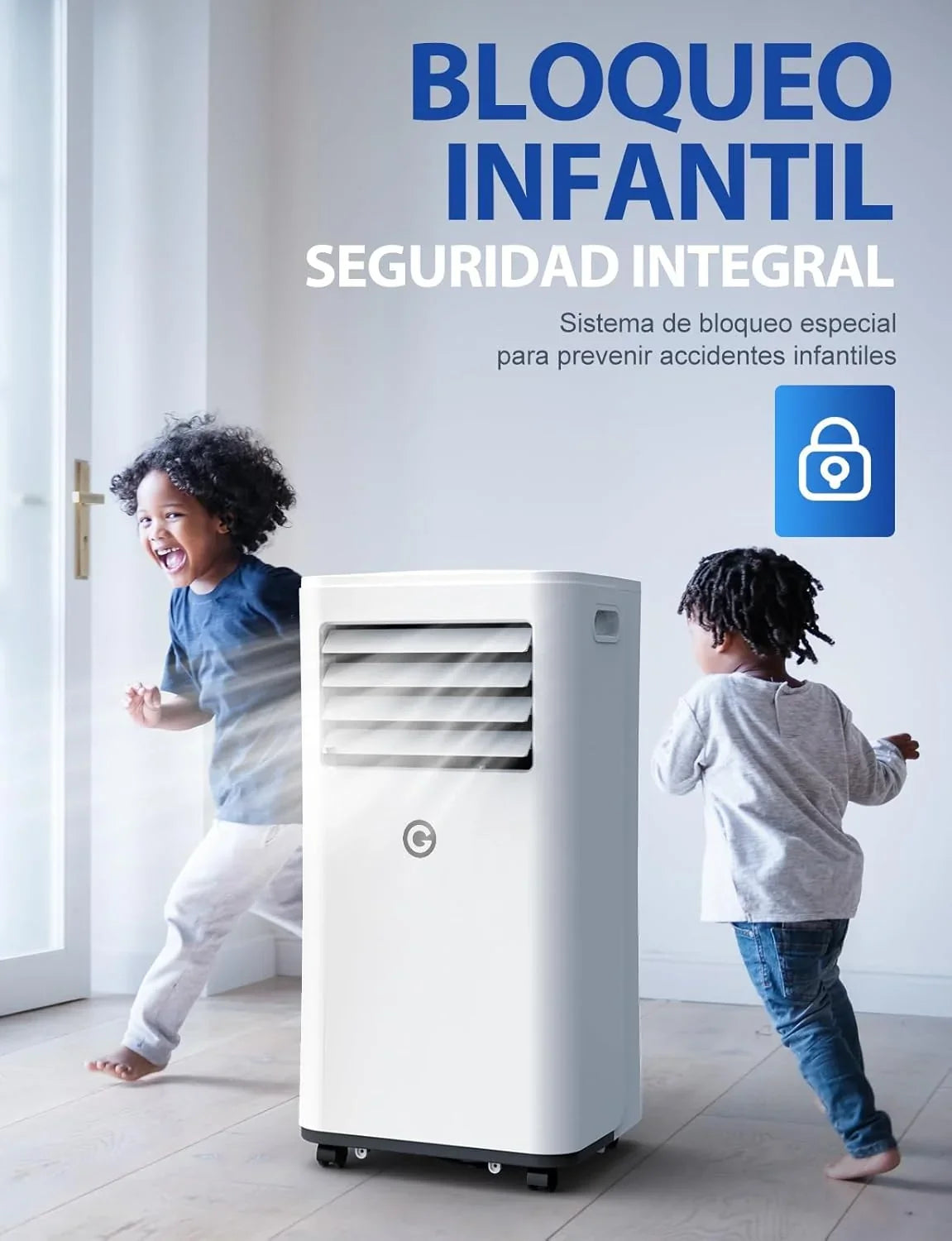 Draagbare airconditioner van 9000 BTU, 4-in-1