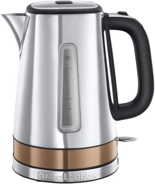 Toster Russell Hobbs Luna [na 2 kromki] Stal nierdzewna, miedź (bardzo szerokie otwory do opiekania, w tym podgrzewacz bułek, 6 poziomów opiekania, funkcja rozmrażania i podgrzewania, 1550 W) 24290-56