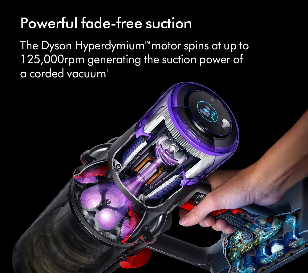 Dyson V11 Extra draadloze steelstofzuiger 2026 – Tot 60 minuten gebruiksduur – Nikkel en rode afwerking