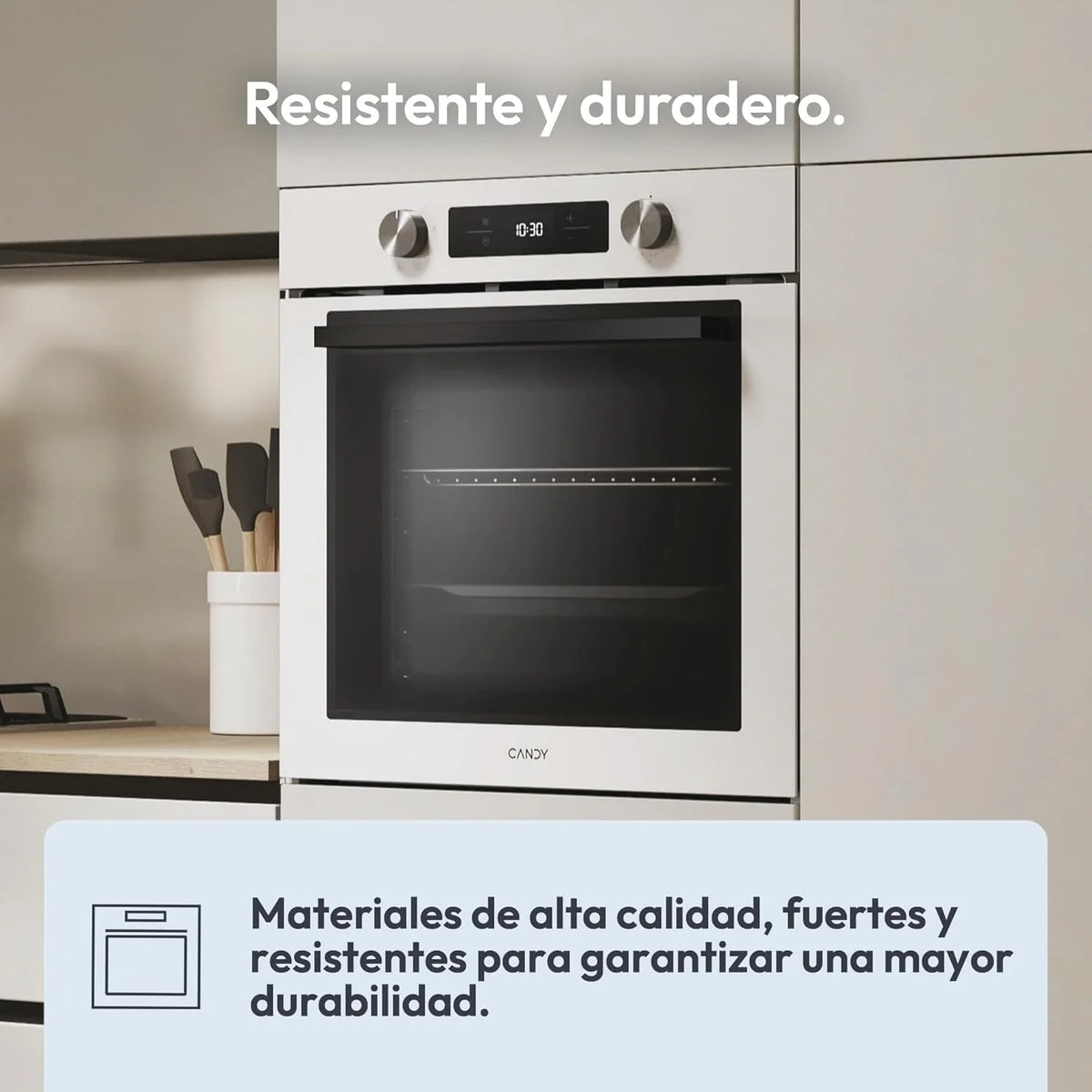 Candy Bake 600 CA6 N3T1HTW multifunctionele oven, 78 liter, recepten in de hOn-app, 1 bakplaat en 1 rooster, hydrolytische reiniging, convectie, 9 functies, Ready UX-interface, wit