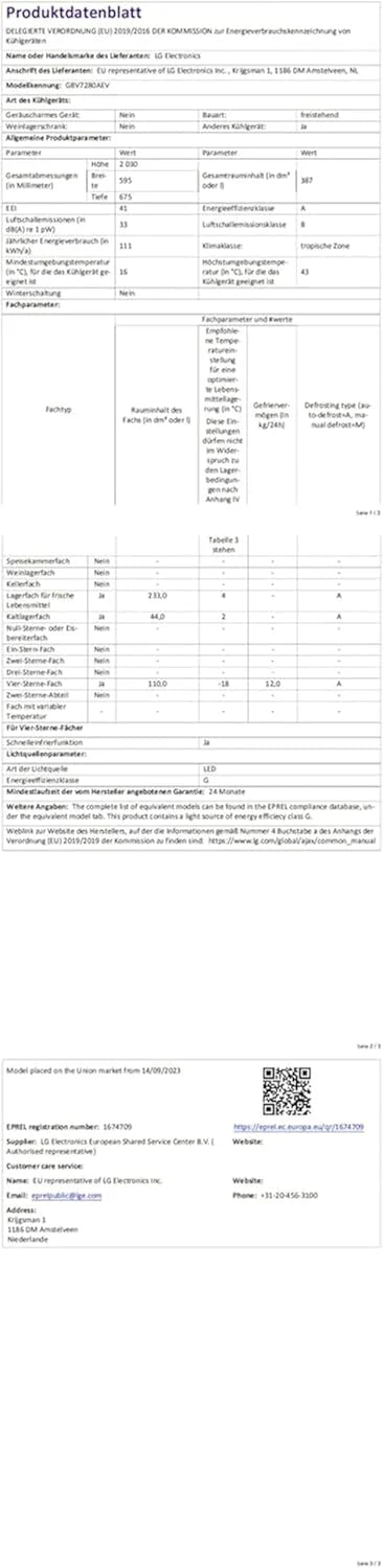 Lodówka/zamrażarka LG GBV22NCCEP – inteligentny kompresor inwerterowy, system Total No Frost, nowoczesna konstrukcja płaskich drzwi, matowy czarny metalik, klasa energetyczna A