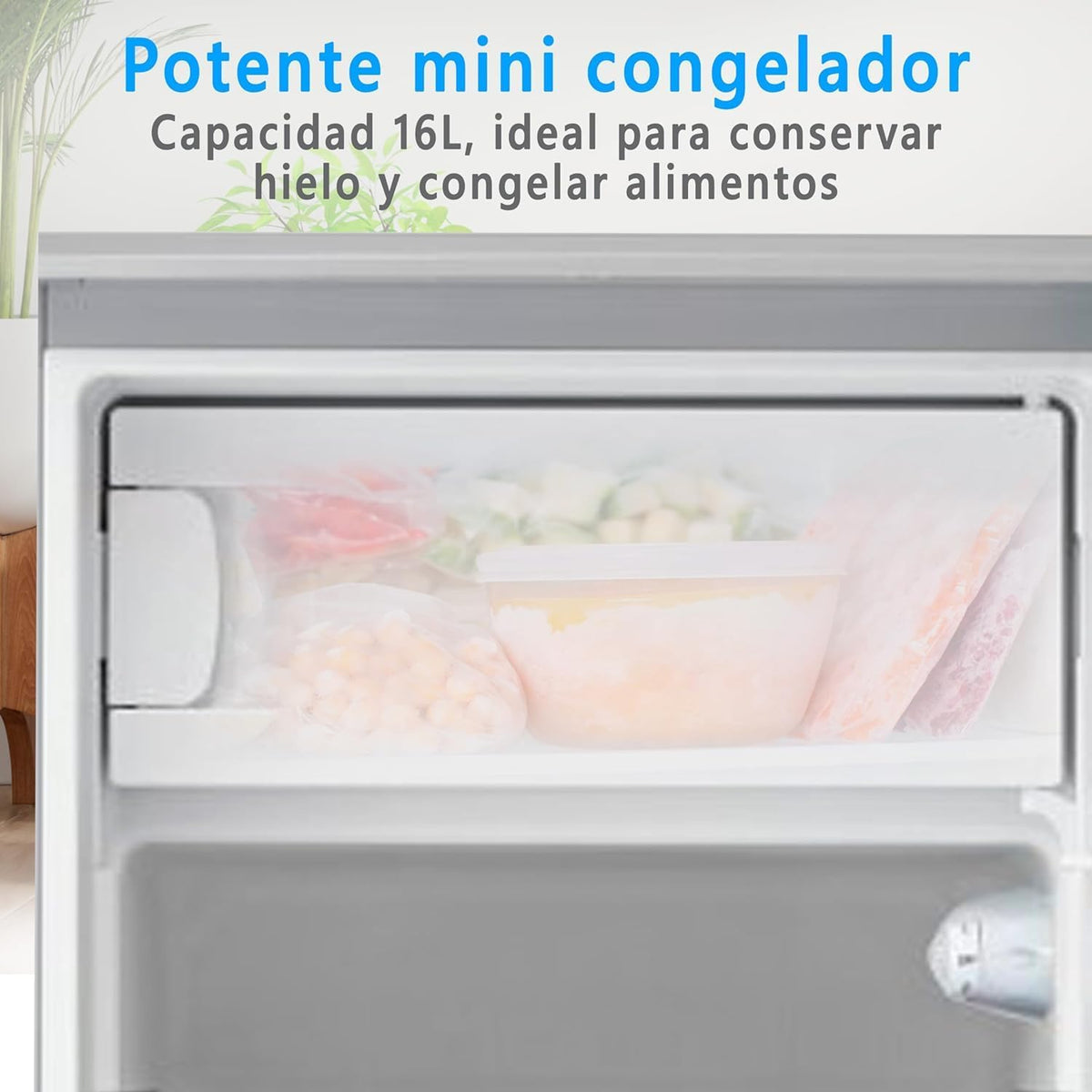 Midea Mała lodówka 113 l z zamrażarką - Mini lodówka do sypialni/przyczepy kempingowej/na kemping - Mini bar o niskim zużyciu energii - Cicha lodówka podblatowa 39 dB - Zamrażarka -16º/-24º