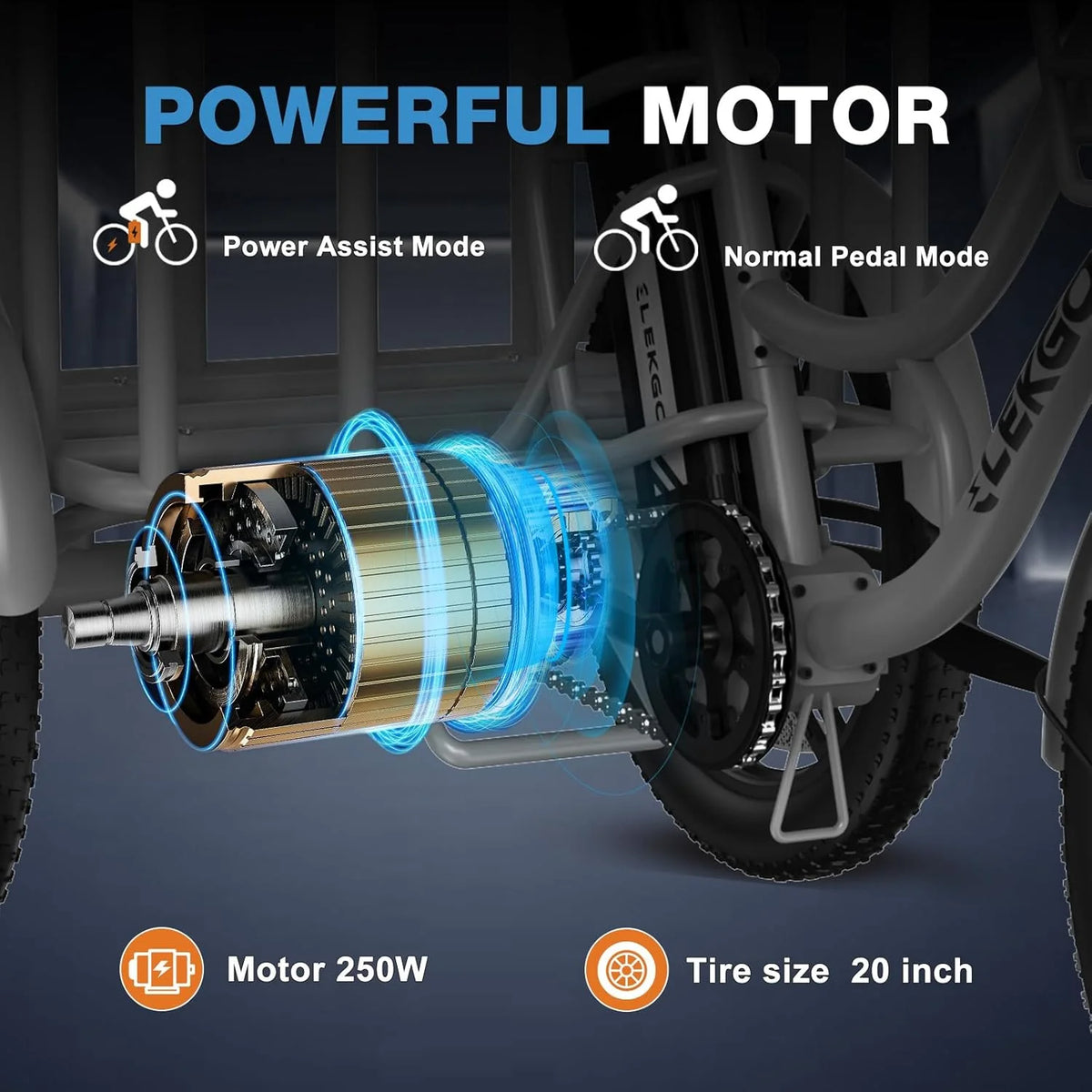 ELEKGo EGO03 Cargo E-Trike 500W 48V 18Ah, wyświetlacz LCD, opony 20x3.0