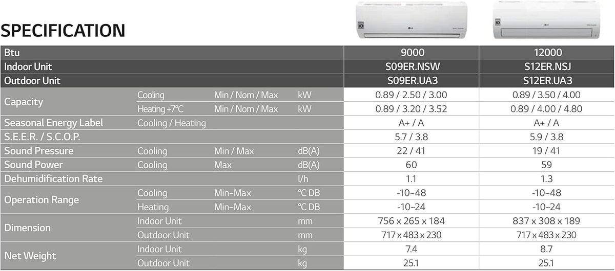 Klimatyzator typu Single-Split Standard Win Inverter 12 000 BTU R32 S12ER