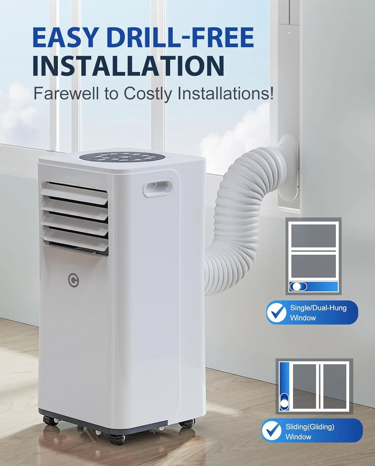 Przenośna klimatyzacja 9000 BTU, 4 w 1