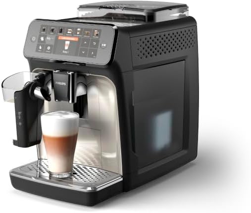 W pełni automatyczny ekspres do kawy Philips Series 5400 – system mleczny LatteGo, 12 specjałów kawowych, intuicyjny wyświetlacz, 4 profile użytkowników, chrom (EP5447/90)