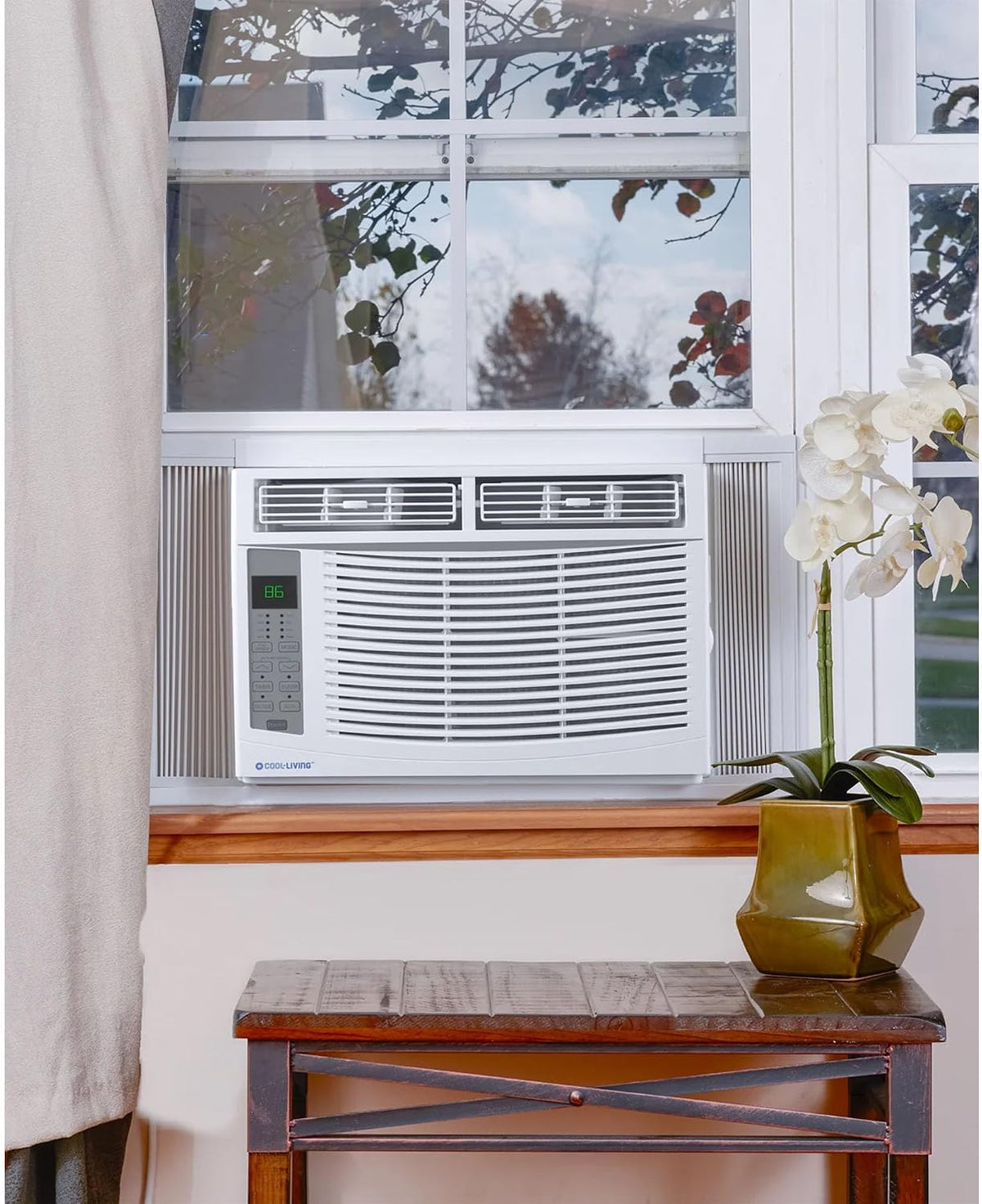 Cool-Living - klimatyzator pokojowy o mocy 6000 BTU z zestawem montażowym i pilotem, odświeża pomieszczenia o powierzchni do 250 metrów kwadratowych, kolor biały