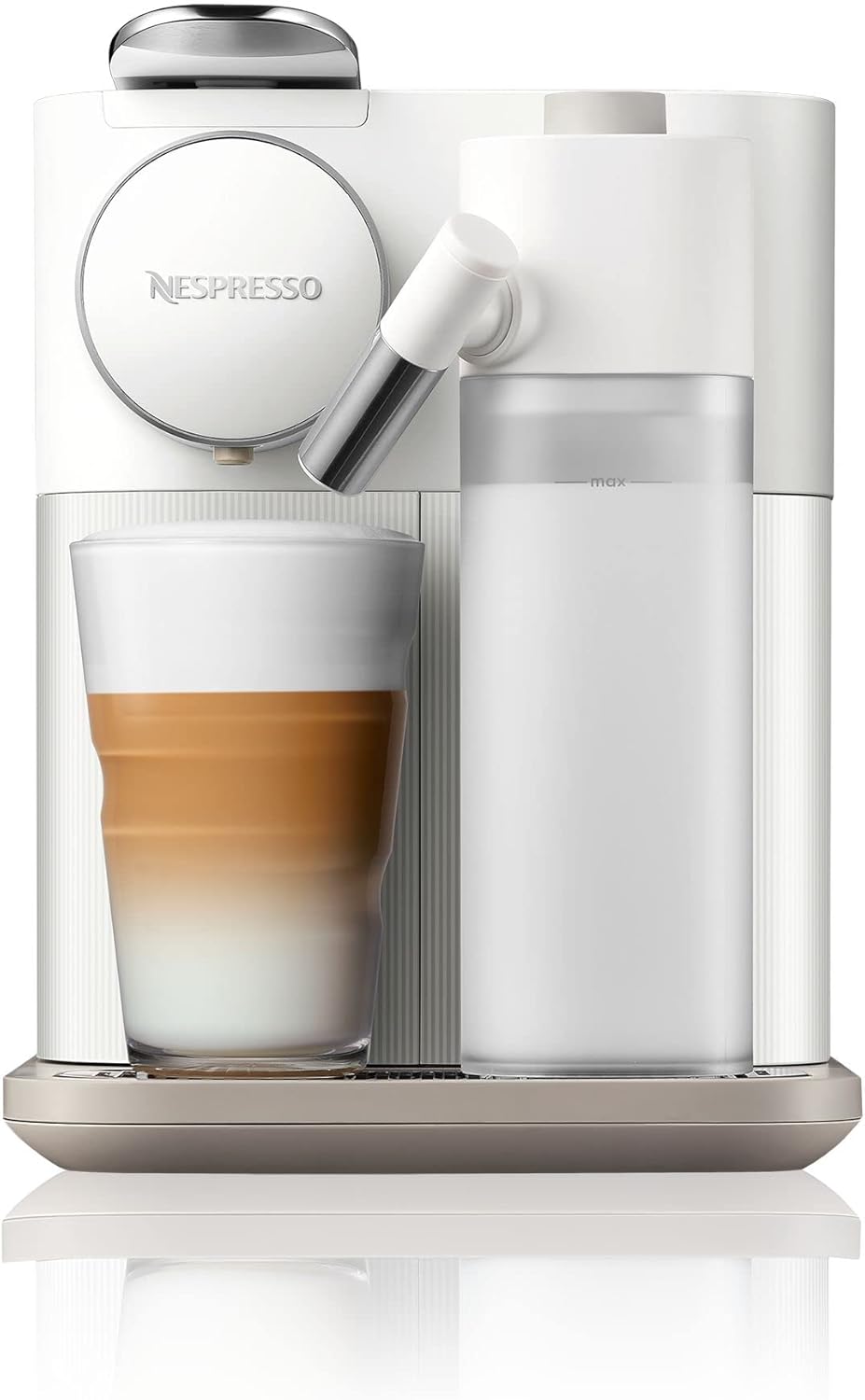 Ekspres kapsułkowy Nespresso De'Longhi EN640.W Gran Lattissima z automatycznym systemem dozowania mleka, ciśnienie 19 barów, 1400 W, biały