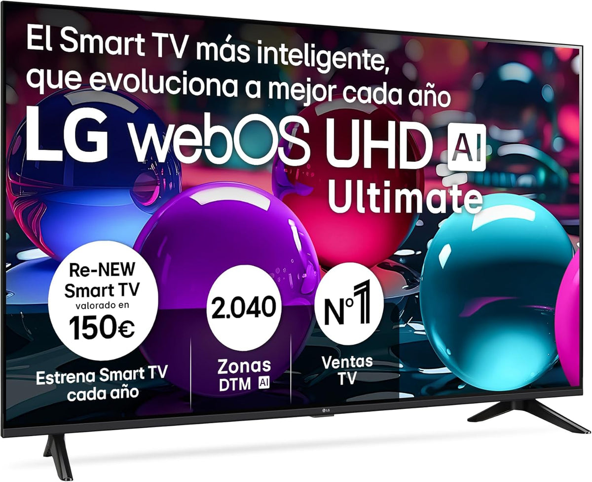 50UA73006LA - telewizor 50", UHD 4K, WebOS 25, Ultimate IA, HDR10 Pro, Super Upscaling, Dolby Digital Plus, Asystent Google, Czarny