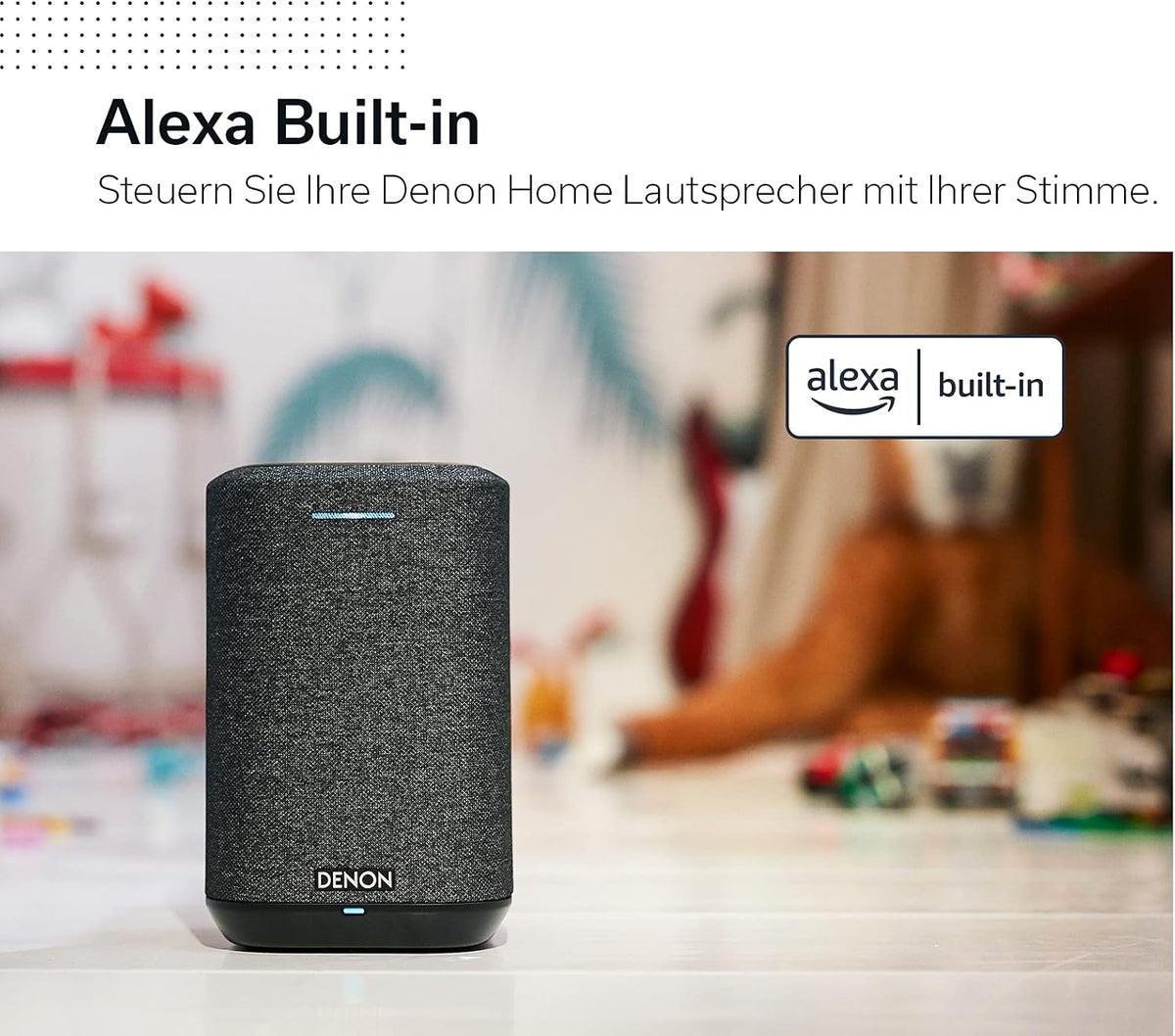 Głośnik Denon Home 150 Multiroom, głośnik HiFi z wbudowaną platformą HEOS, zintegrowaną funkcją Alexa, Wi-Fi, Bluetooth, USB, AirPlay 2, dźwiękiem Hi-Res, czarny