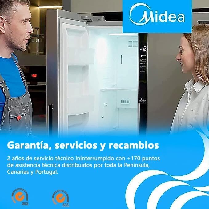 Midea Mała lodówka 113 l z zamrażarką - Mini lodówka do sypialni/przyczepy kempingowej/na kemping - Mini bar o niskim zużyciu energii - Cicha lodówka podblatowa 39 dB - Zamrażarka -16º/-24º