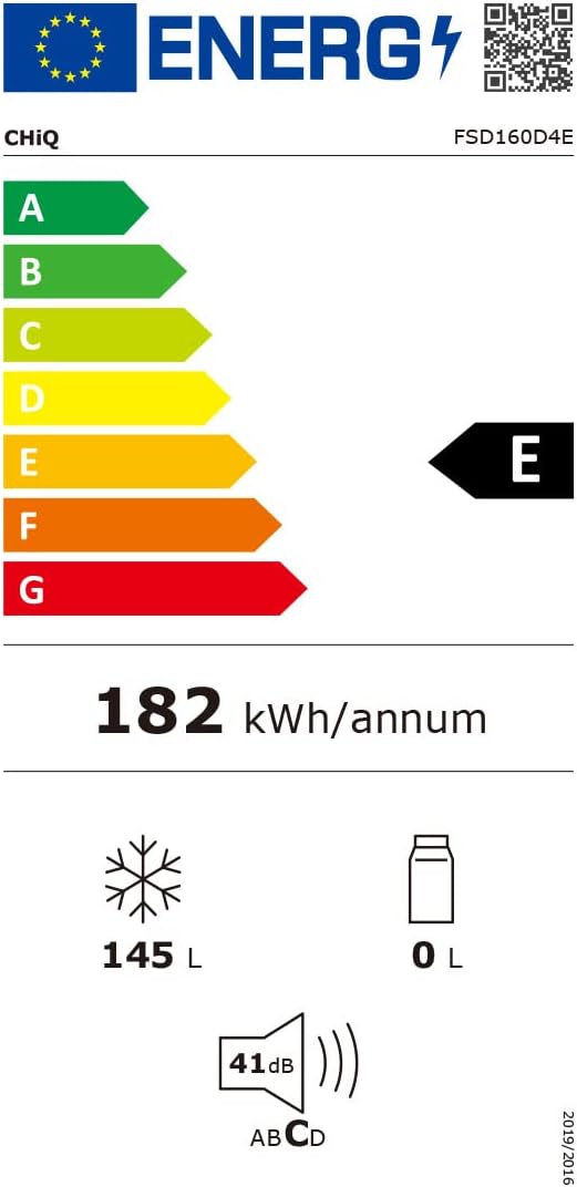 Zamrażarka CHiQ FSD166NE4E 166 l, technologia No Frost, odwracalne zawiasy drzwi, czarna stal nierdzewna, wysokość 144 cm