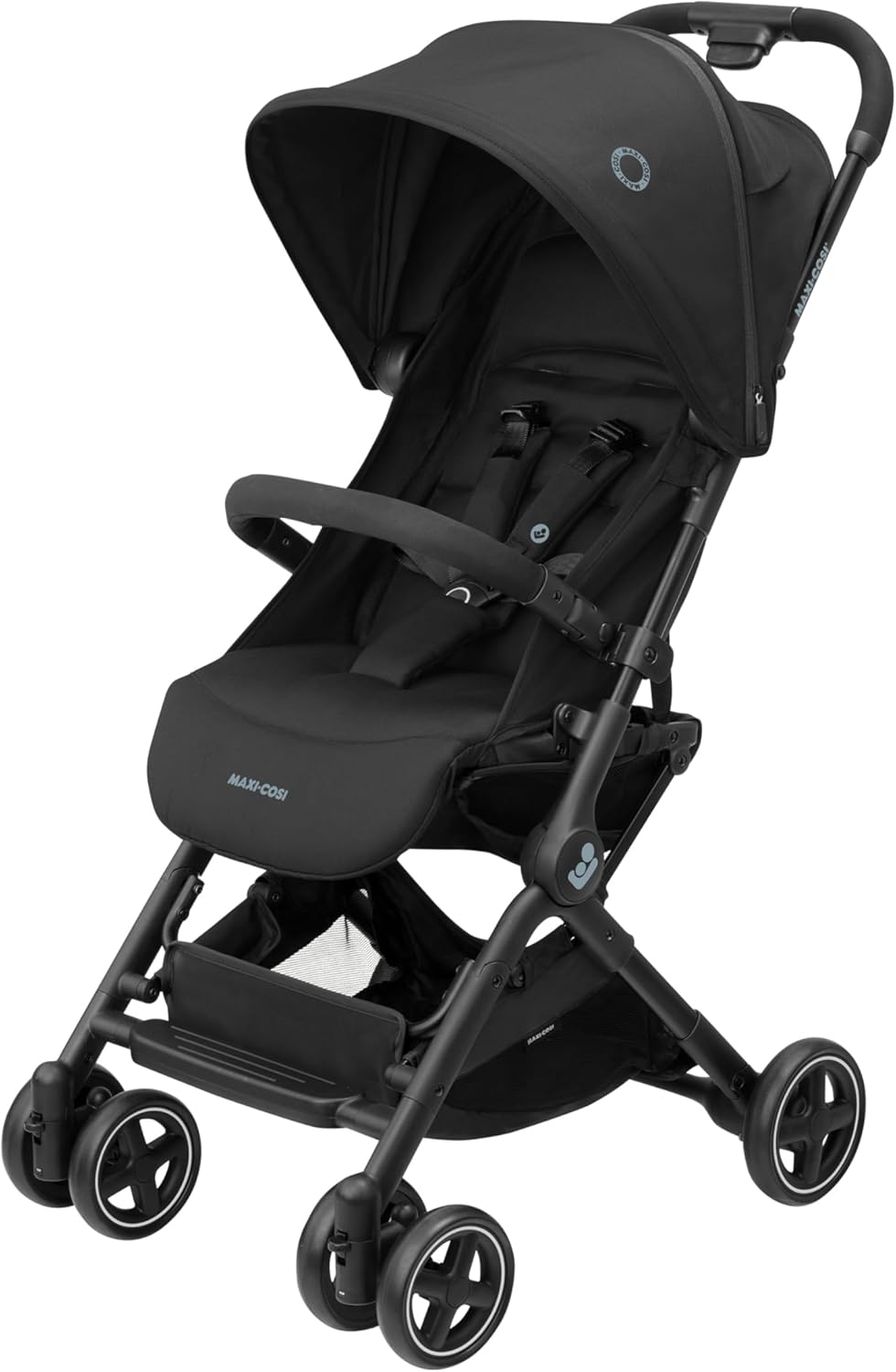 Maxi-Cosi Lara2, lekki wózek spacerowy, 0–4 lata, 0–22 kg, kompaktowy wózek, 3 pozycje nachylenia, pozycja leżąca, automatyczne składanie, pasek na ramię, kolor Essential Black