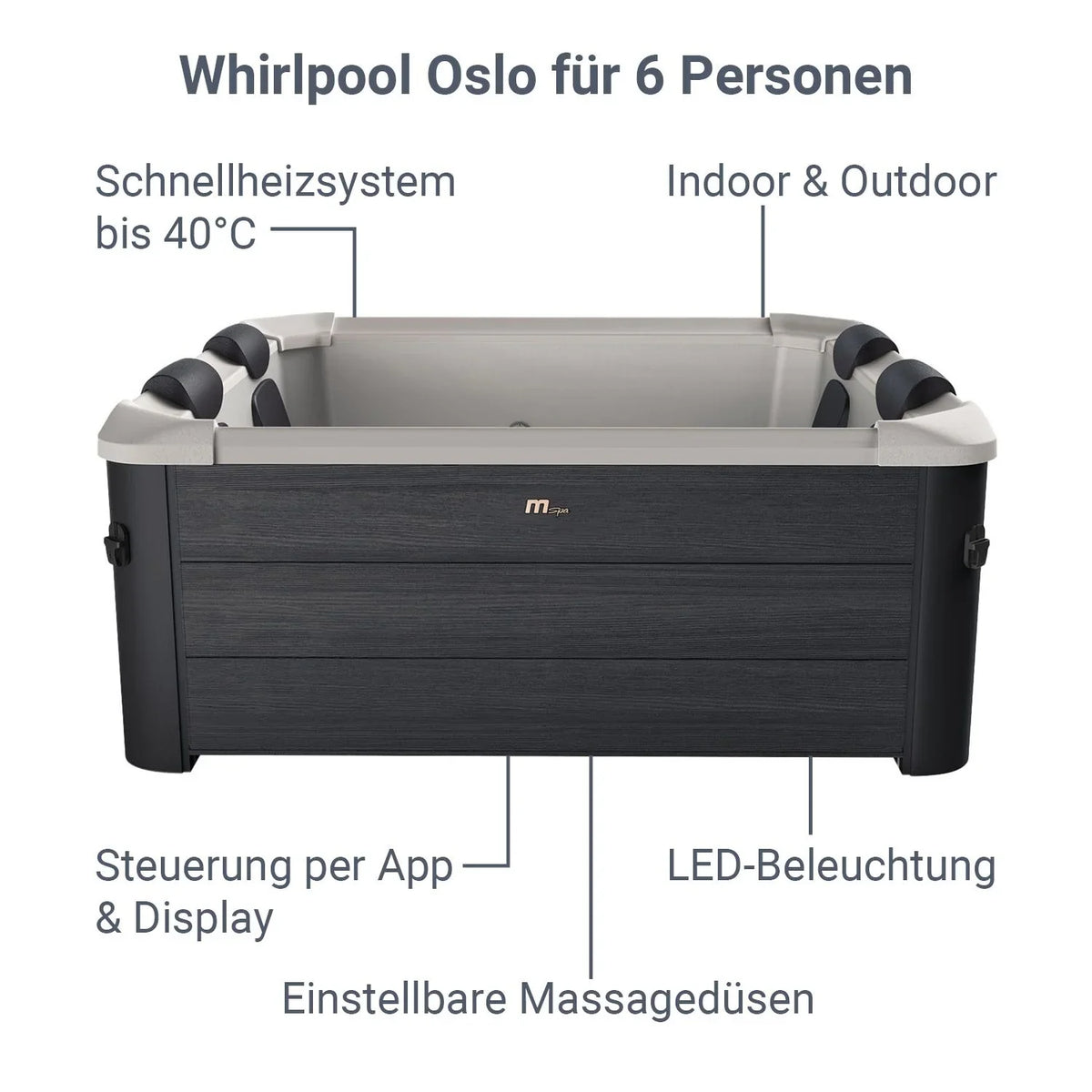 2026 Spa Whirlpool Oslo z oświetleniem LED
