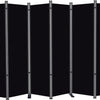 3 Panel Privacy Screen, 6 Ft Tall Folding Privacy Screen Room Dividers, Freestanding Room Partition Wall Dividers, 102''W x 20''D x 71''H, Black