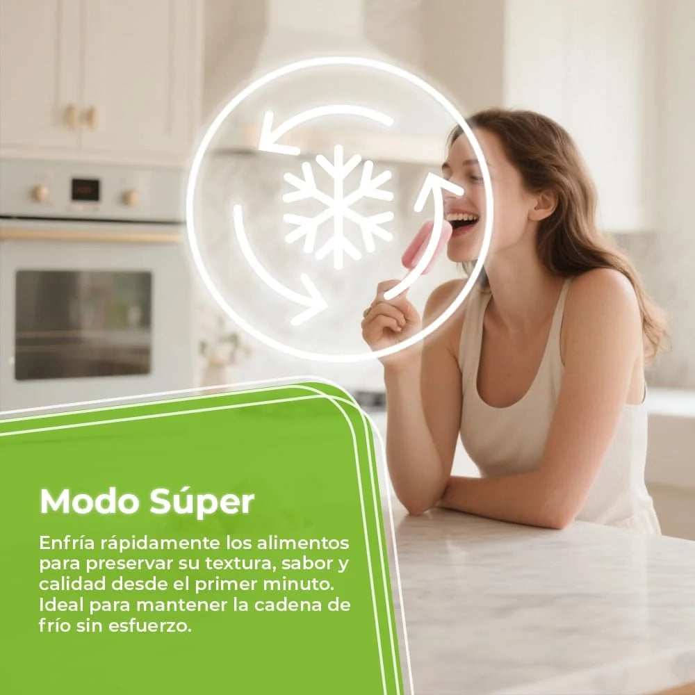 Aspes White ACHH4500EDC vrieskist. Inhoud: 418 liter, dubbele koeling, 2 manden, laag geluidsniveau, energie-efficiëntieklasse E.