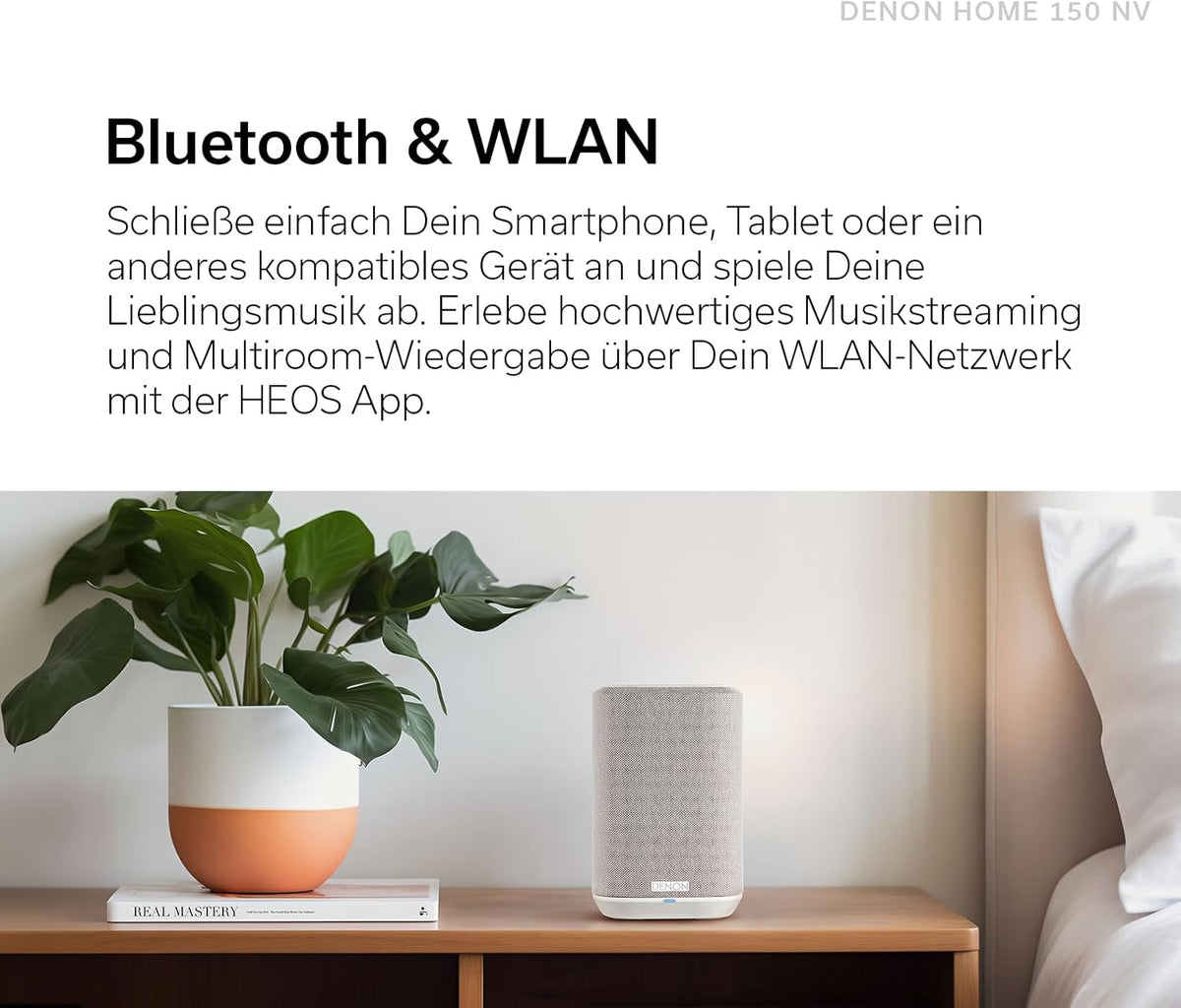 Głośnik Denon Home 150 Multiroom, głośnik HiFi z wbudowaną platformą HEOS, zintegrowaną funkcją Alexa, Wi-Fi, Bluetooth, USB, AirPlay 2, dźwiękiem Hi-Res, czarny