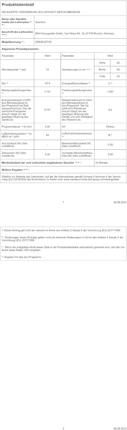 Zmywarka Siemens SN63EX06VE, iQ300 Smart, w pełni zintegrowana, 60 cm, szuflada na sztućce, bardzo cicha, varioSpeed, automatyczne otwieranie drzwi, potrójny system koszenia, infoLight, intensiveZone
