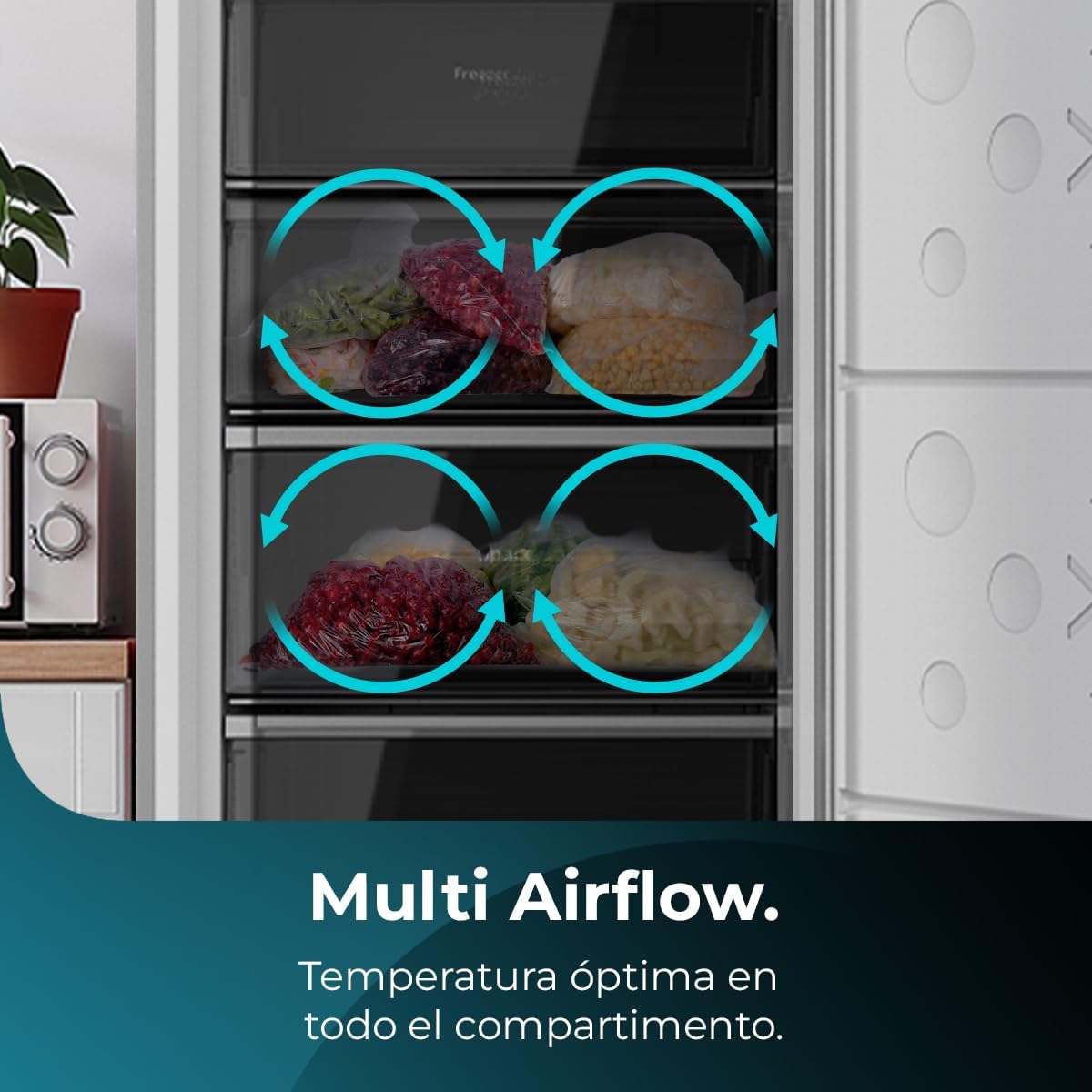 Zamrażarka pionowa Cecotec Bolero CoolMarket UF 380 inox 380L, 1950 W, silnik Inverter Plus, niskie zużycie energii, całkowity brak szronu, drzwiczki wystawowe, możliwość przekształcenia w lodówkę, wieloprzepływowy przepływ powietrza