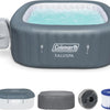4 to 6 Person Inflatable Hot Tub Square Portable Outdoor Spa with 114 Soothing AirJets and Insulated Cover.