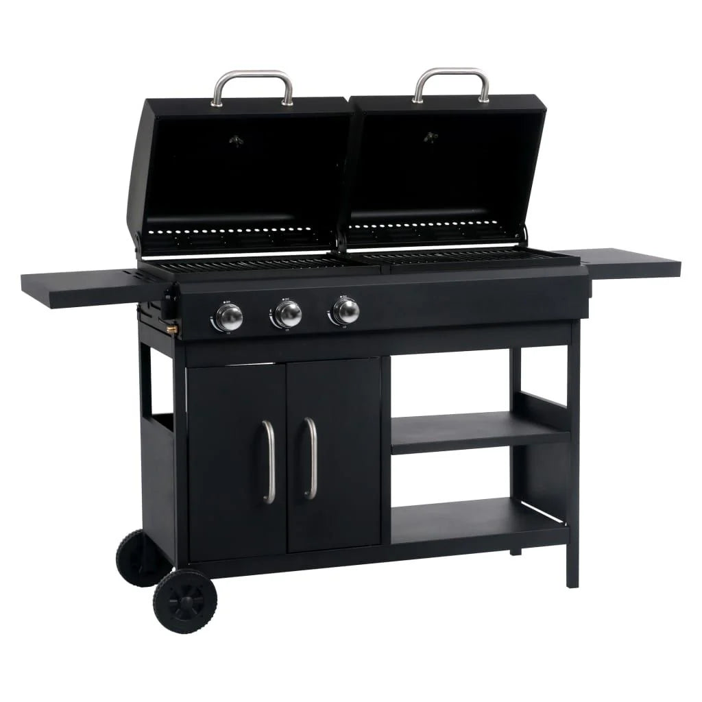 Grill hybrydowy (gazowo-węglowy) VidaXL z 3 palnikami