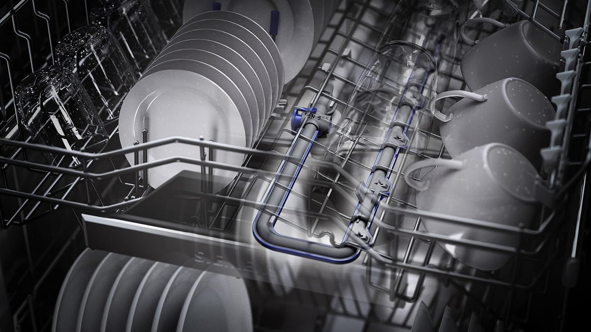 Zmywarka Siemens SN63EX06VE, iQ300 Smart, w pełni zintegrowana, 60 cm, szuflada na sztućce, bardzo cicha, varioSpeed, automatyczne otwieranie drzwi, potrójny system koszenia, infoLight, intensiveZone