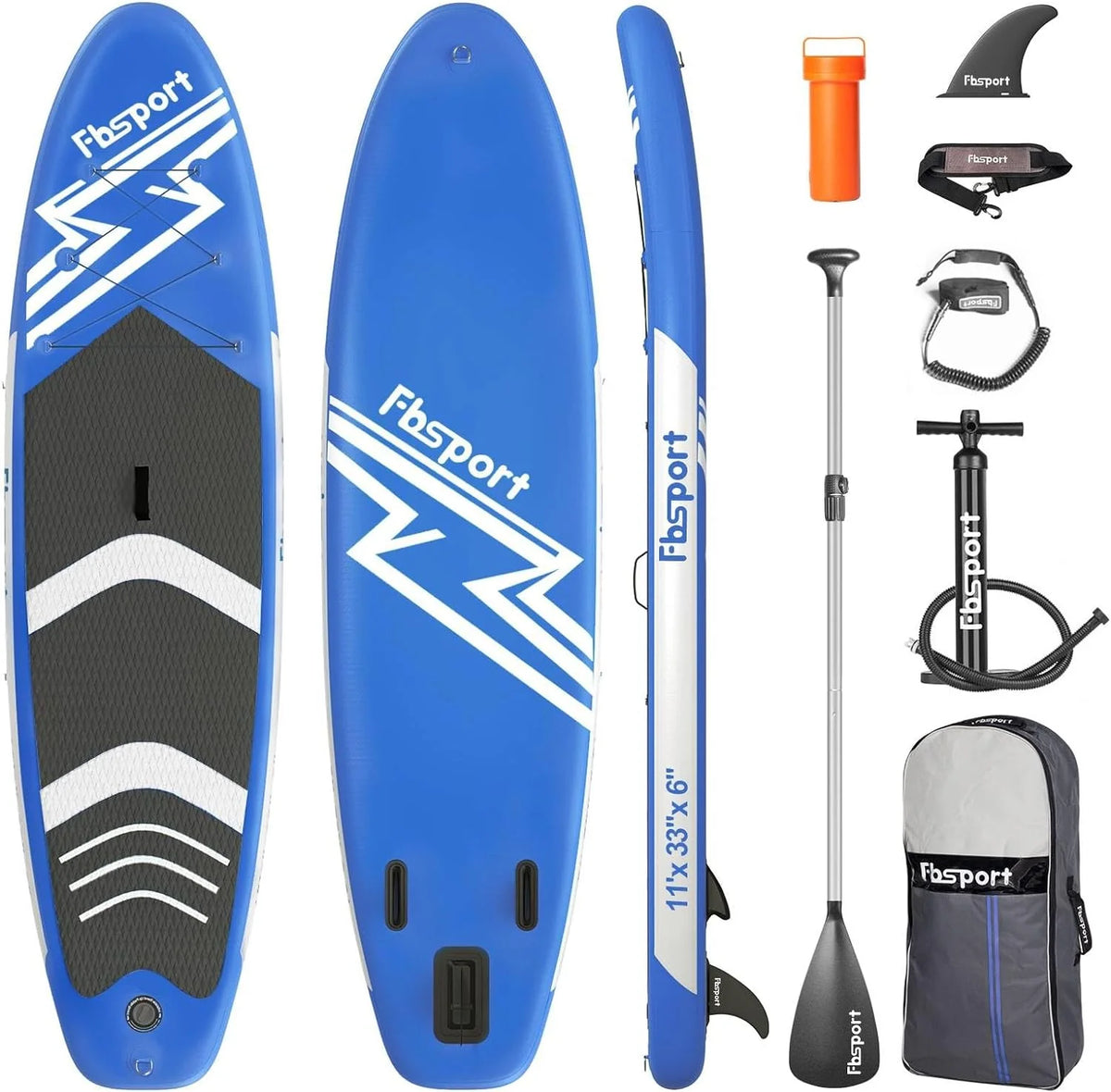 Hoogwaardig stand-up paddleboard, yogaboard met duurzame SUP-accessoires en draagtas | Brede beenpositie, golfcontrole, antislip dek, leash, peddel en pomp voor tieners en volwassenen