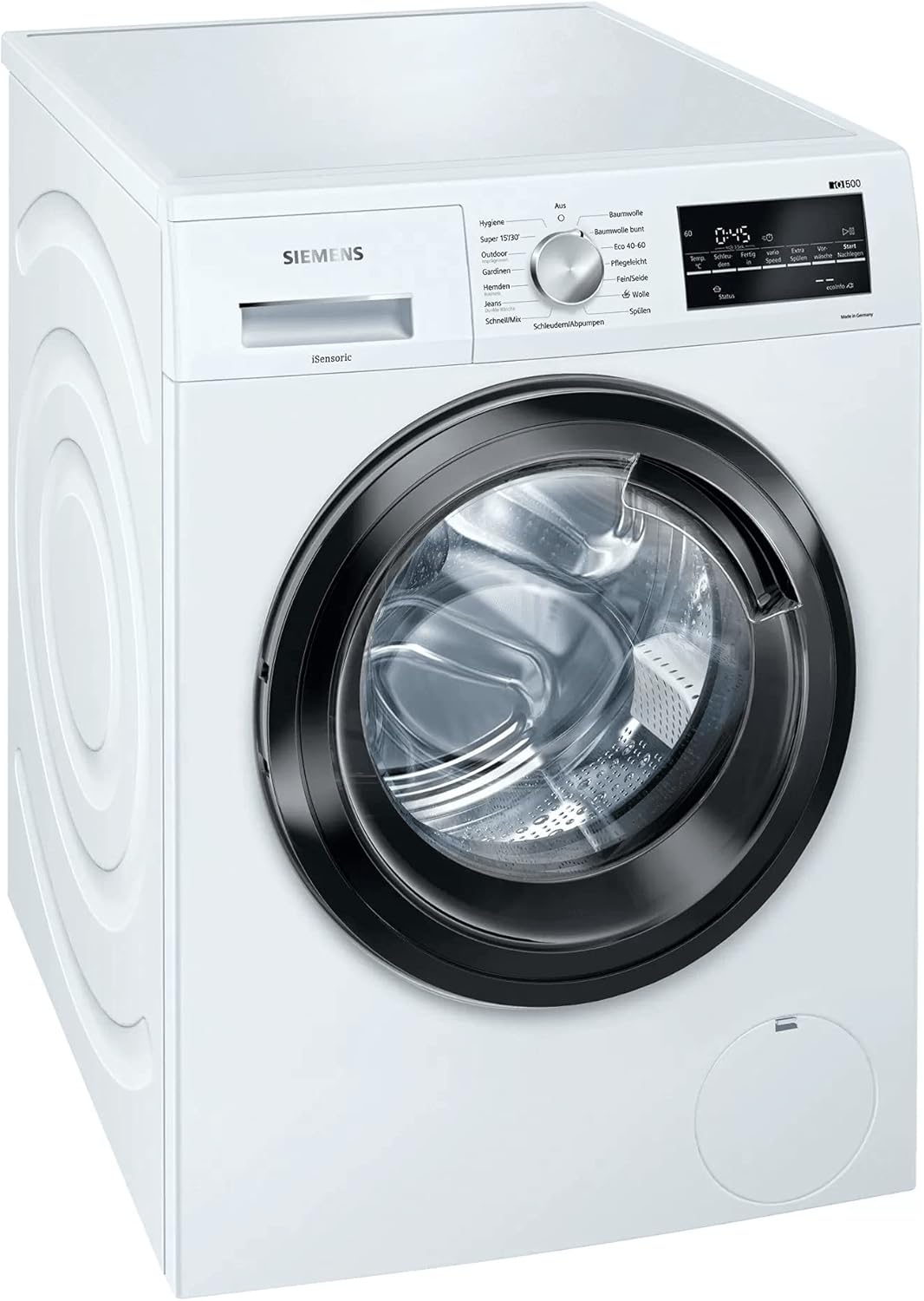 Pralka Siemens WM14G400 iQ500 / 8 kg / C / 1400 obr./min / Program Outdoor / Funkcja VarioSpeed / Funkcja doładowania / AquaStop, Biały/Czarny